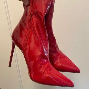 Steve Madden Posse Red Patent Leather Booties